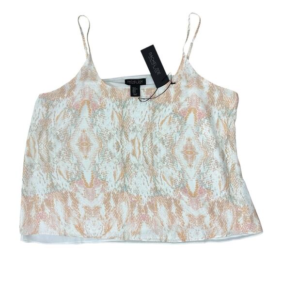 NWT Rachel Zoe Adjustable Snakeskin Print Pink Double Layered Cami Size XL - Picture 2 of 9